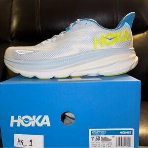 HOKA Clifton 9 Color Ice Water Evening Primrose Size 11.5D  New In The Box